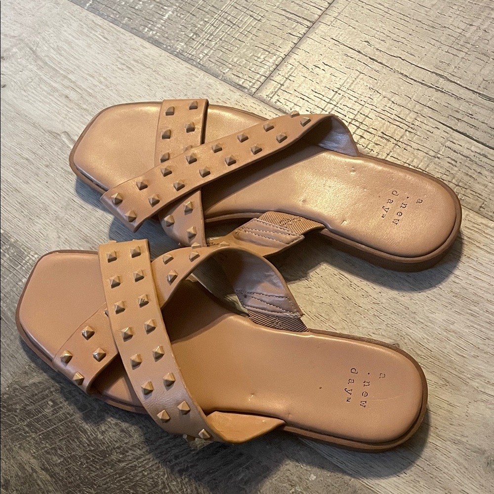 a new day Tan Studded Sandals